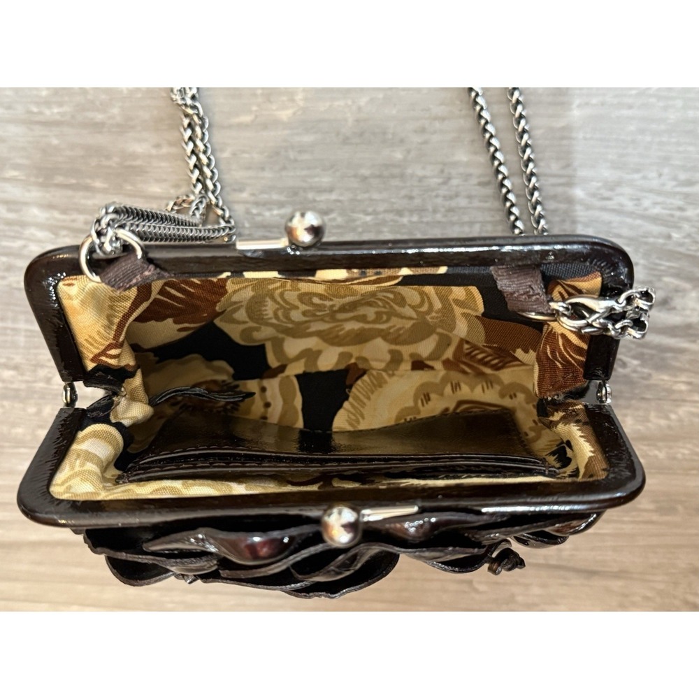 Brighton Roselie Flower Leather Coin Purse Crossbody. - Picture 8 of 16